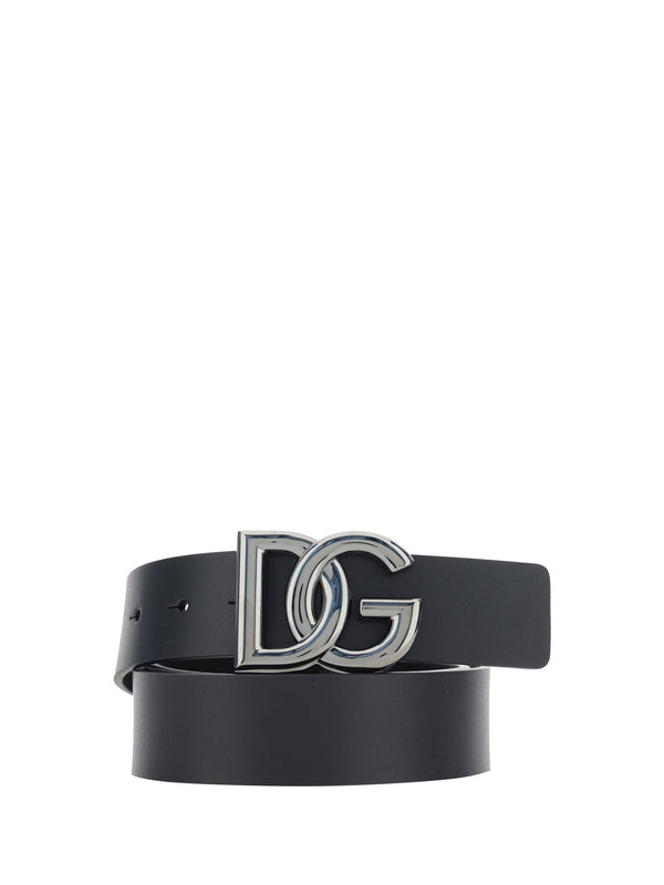 Dolce & Gabbana 100% Calf Leather Bos Taurus belt in black