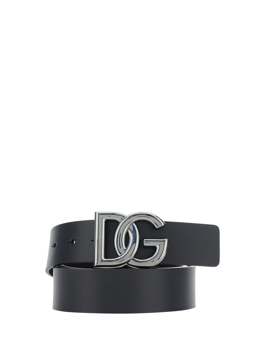 Dolce & Gabbana 100% Calf Leather Bos Taurus belt in black