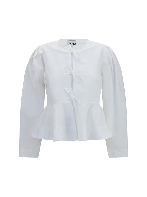 Ganni 100% Cotton blouse in white