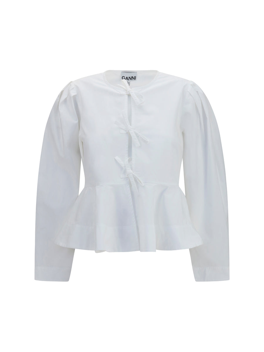 Ganni 100% Cotton blouse in white