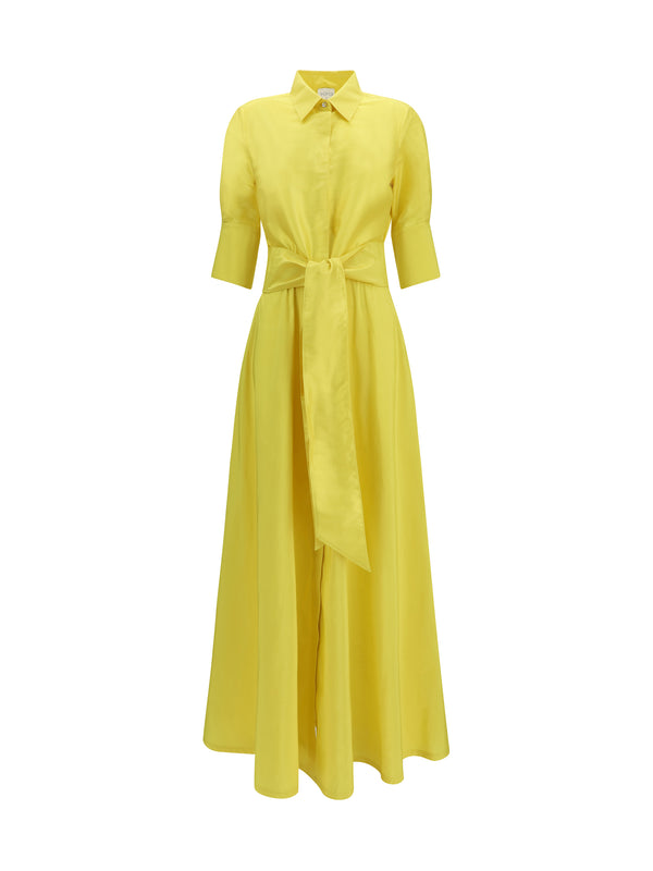 Sara Roka 100% silk dress in yellow
