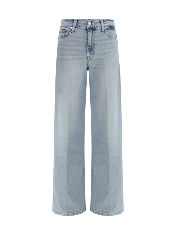 Lotta Wide-Leg Jeans Frozen Cotton; Elastane