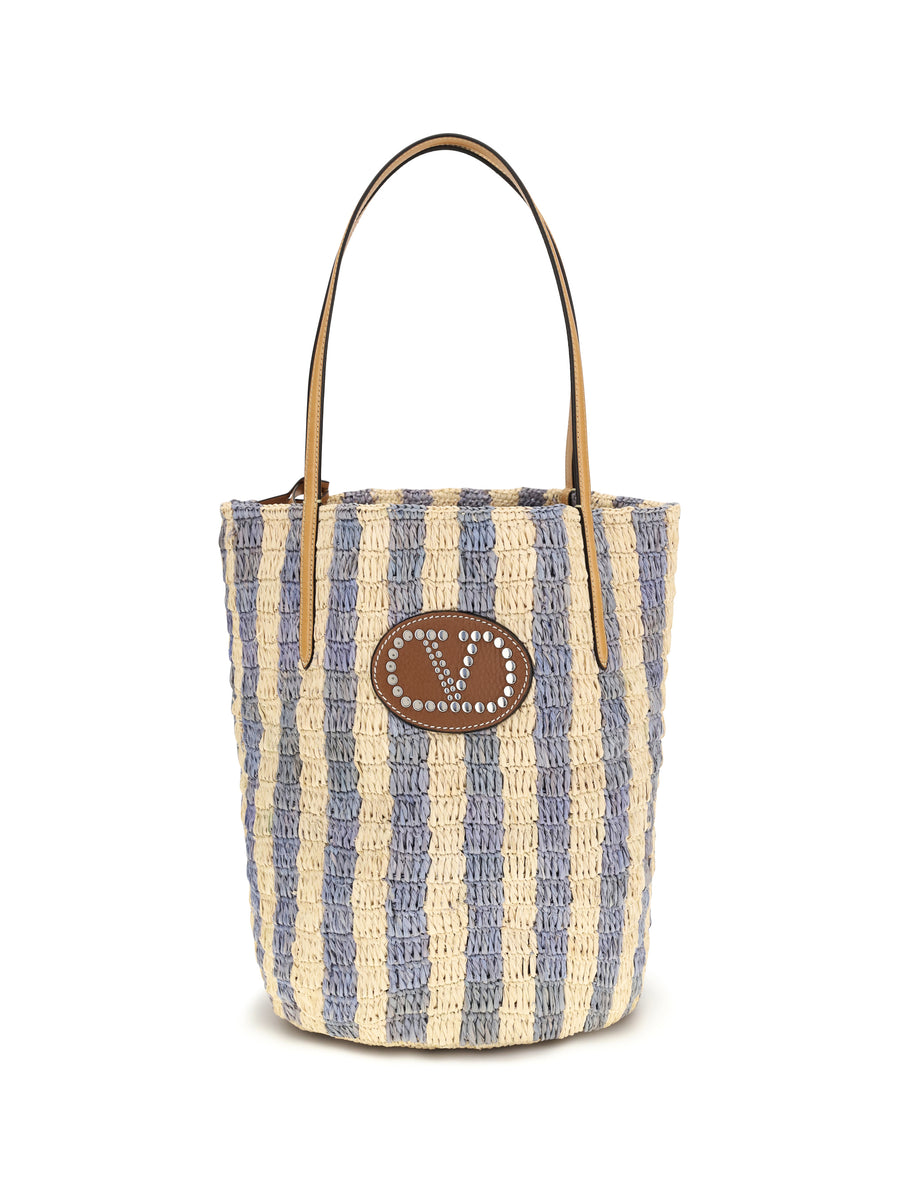 Valentino Garavani 100% Raffia bucket bag in multicolor
