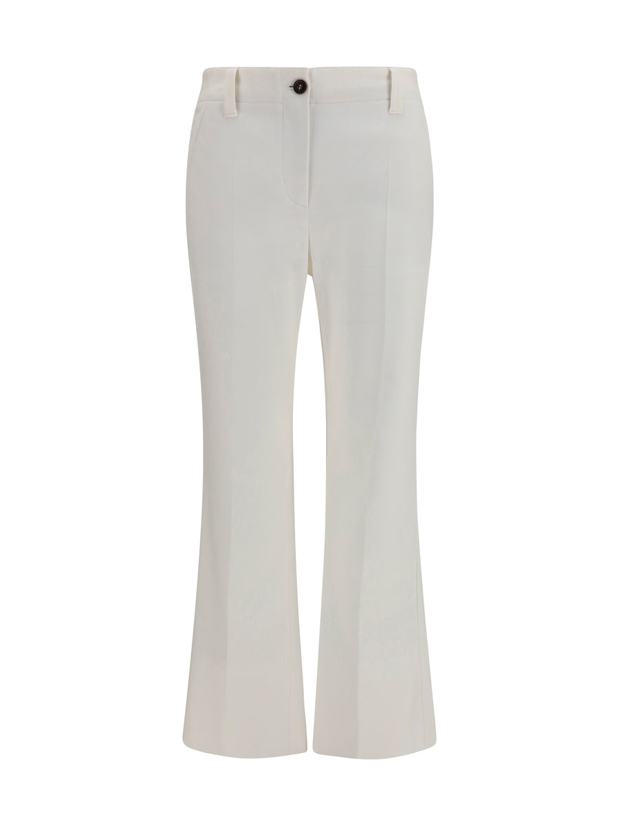 Brunello Cucinelli 97% Cotton; 3% Elastane trousers in white