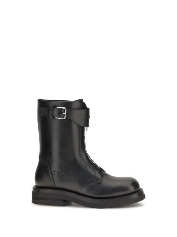 Alexander McQueen Upper: 100% calf leather; Sole: 100% rubber boot in black
