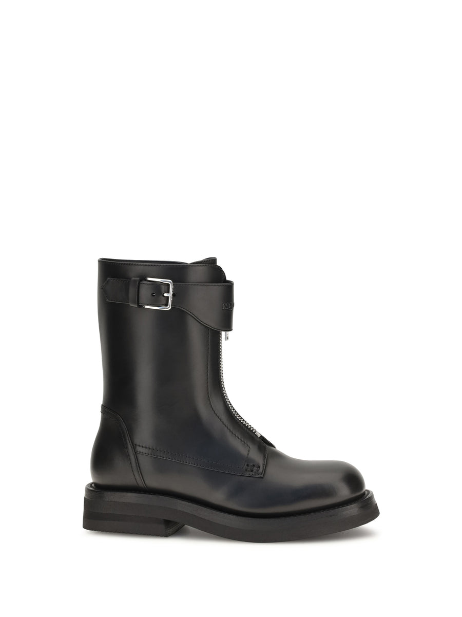Alexander McQueen Upper: 100% calf leather; Sole: 100% rubber boot in black