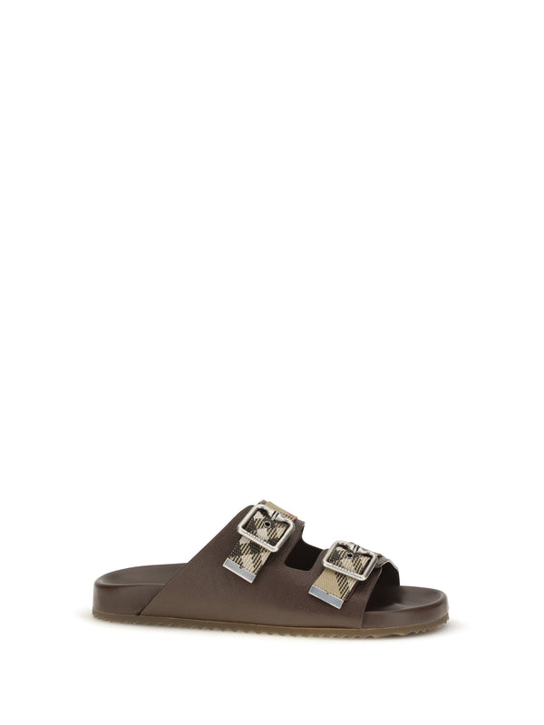 Burberry Upper: 70% goatskin sandals in brown