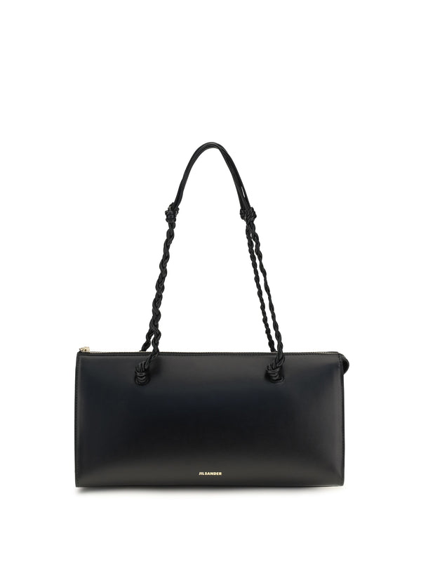 Jil Sander 100% Calf Leather Bos Taurus shoulder bag in black