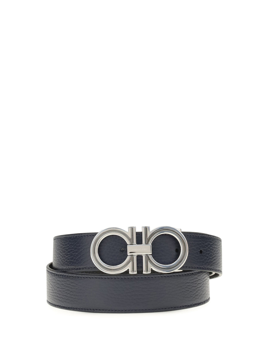 Ferragamo 100% Calf Leather Bos Taurus belt in navy
