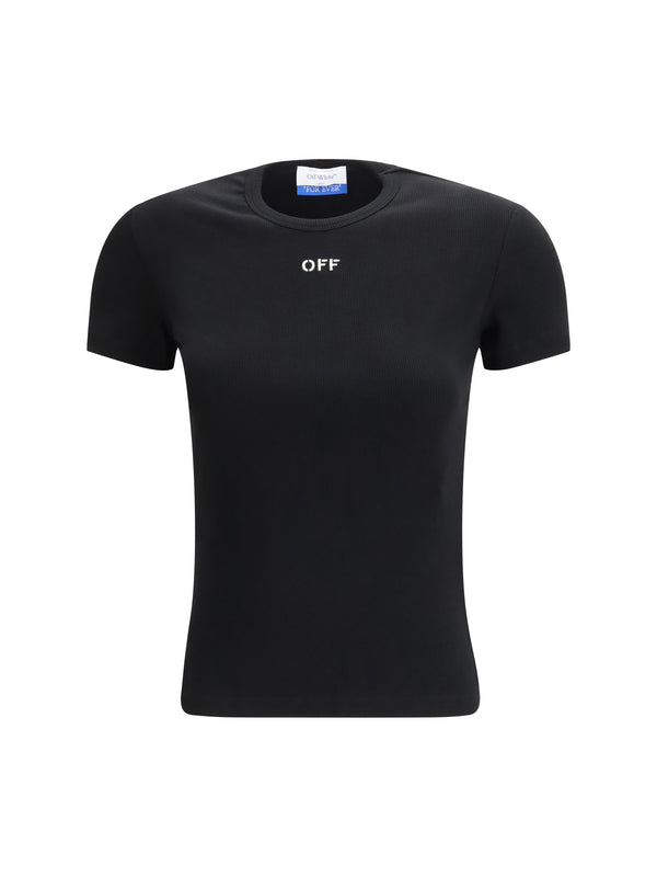 Off-White 98% Cotton t-shirt in black