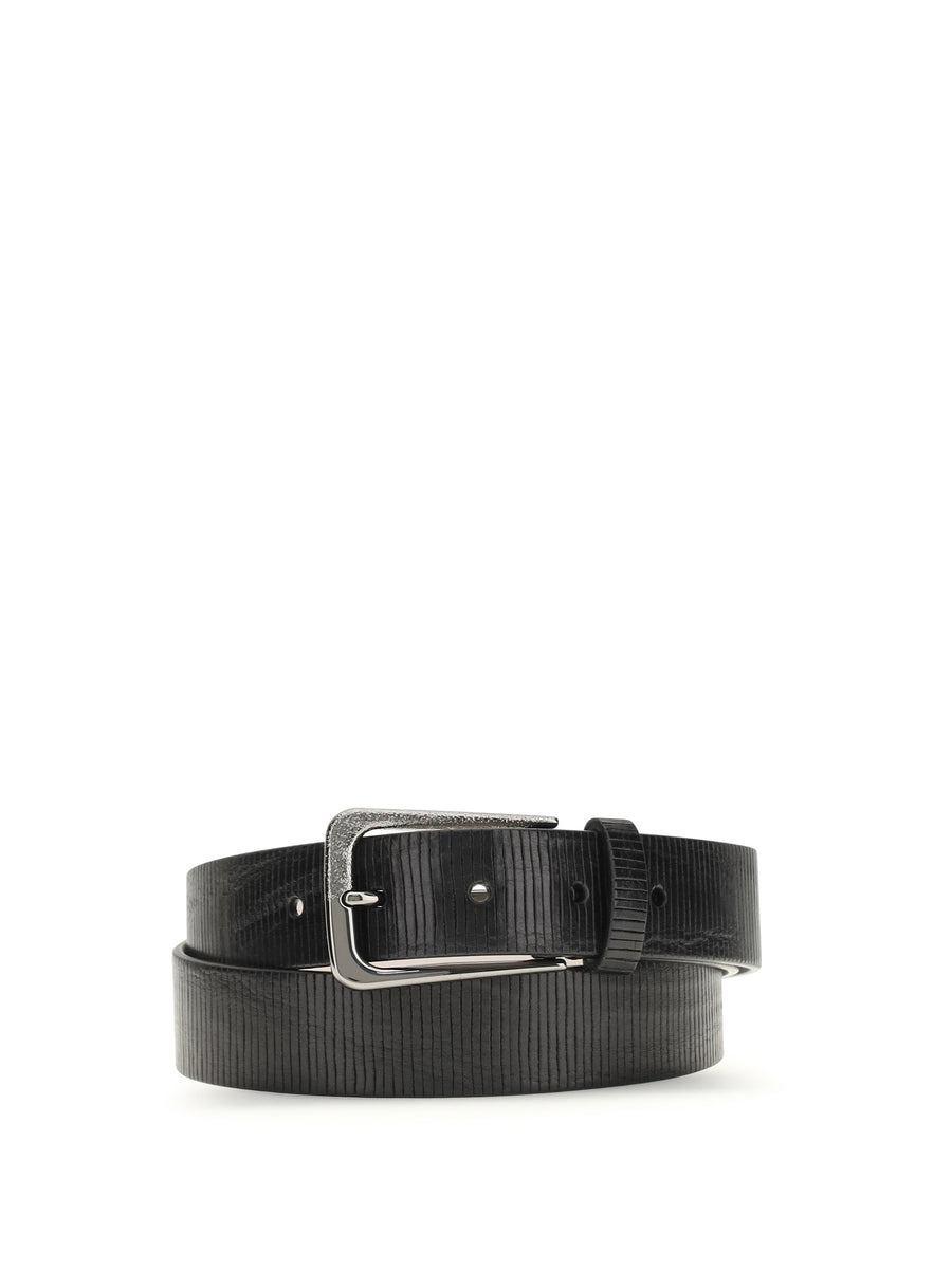 Brunello Cucinelli 100% calf leather Bos Taurus belt in black