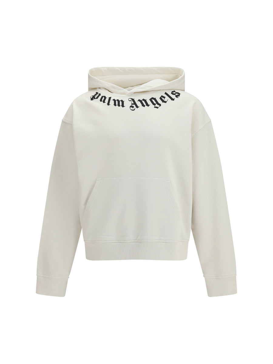 Neck Logo Hoodie Off White Black Cotton; Elastane Sweatshirts
