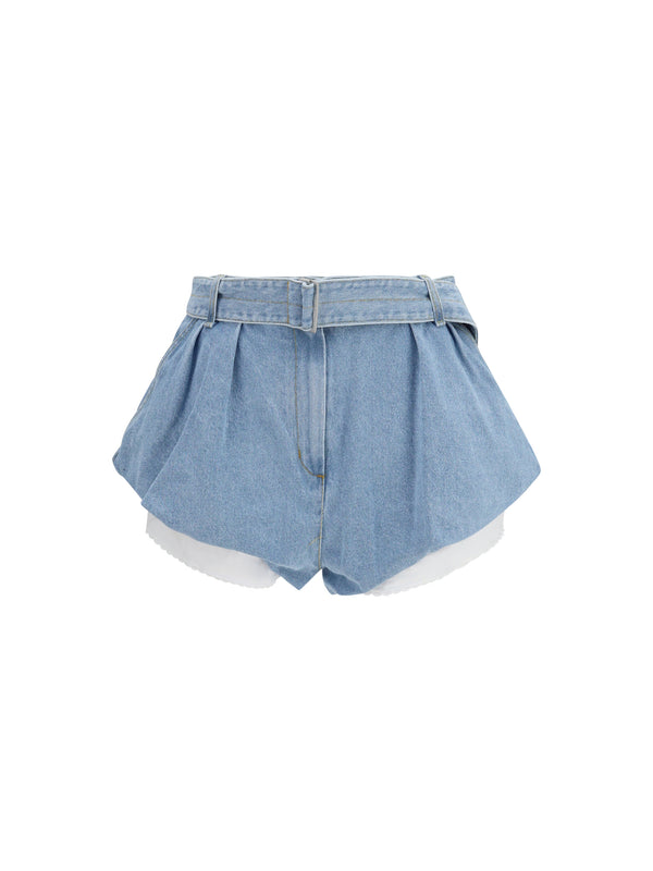 Magda Butrym 100% Cotton denim shorts in blue
