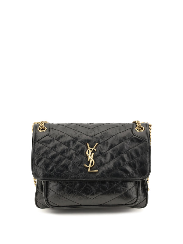 Saint Laurent 100% Calf Leather Bos Taurus shoulder bag in black