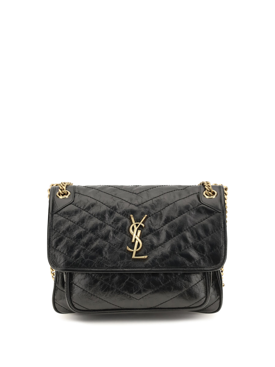 Saint Laurent 100% Calf Leather Bos Taurus shoulder bag in black