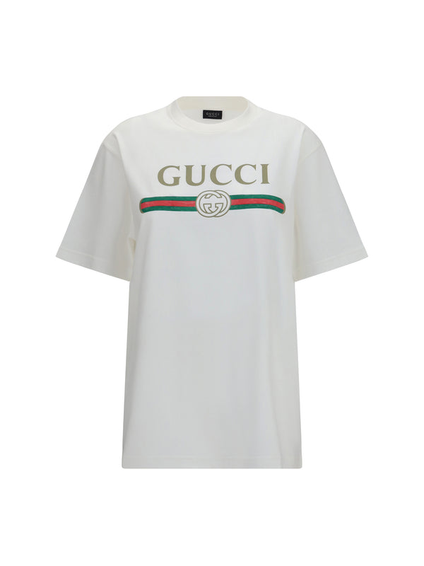 Gucci 80% Cotton; 20% Silk t-shirt in white