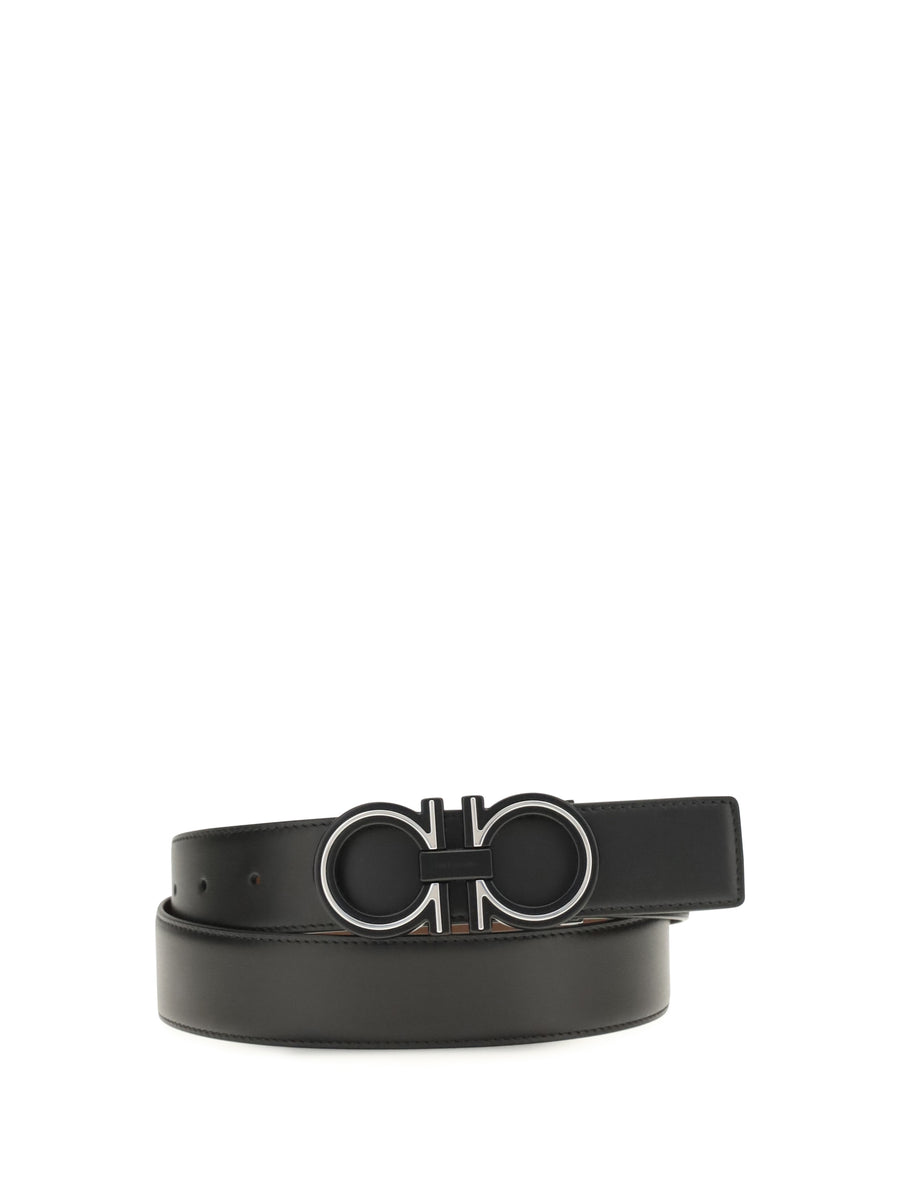 Ferragamo 100% Calf Leather Bos Taurus belt in black