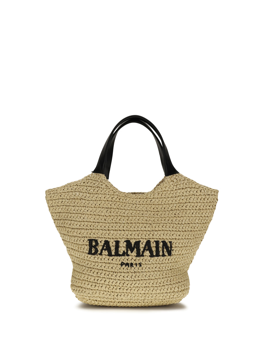 Balmain 100% Viscose shoulder bag in beige