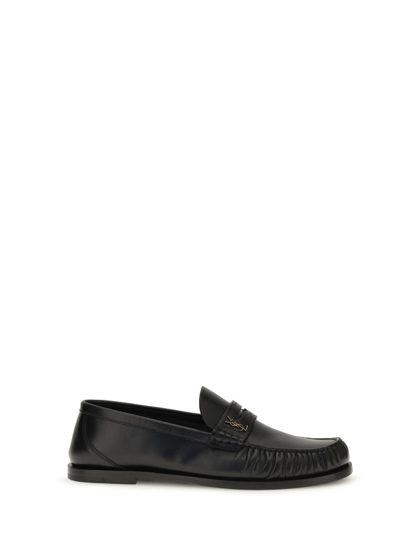 Saint Laurent Upper: 100% calf leather; Sole: 100% leather loafer in black
