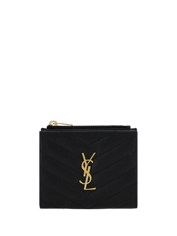 Saint Laurent 100% Calf Leather Bos Taurus wallet in black