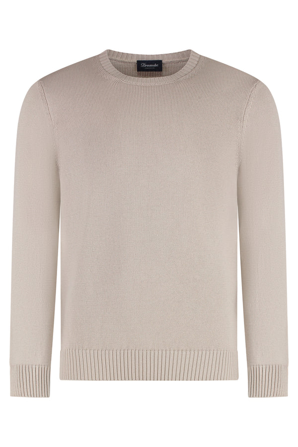 Cotton Crew-Neck Sweater Oyster Sweatshirts