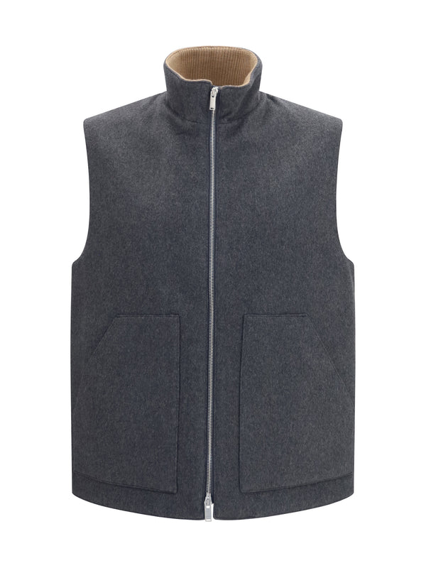 Lardini 90% Merino Wool; 10% Cashmere vest in gray