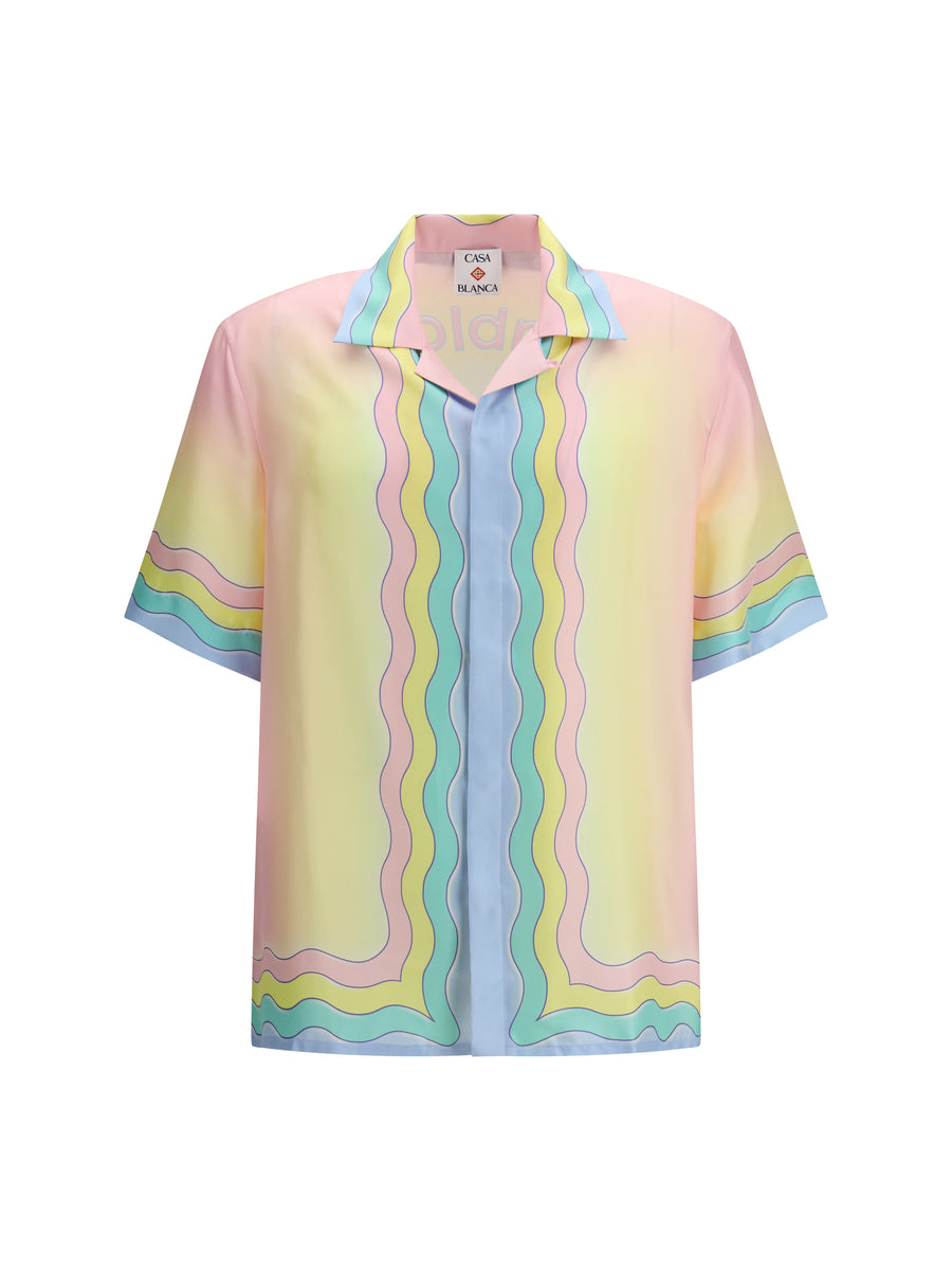 Casablanca 100% Silk polo shirt in multicolor