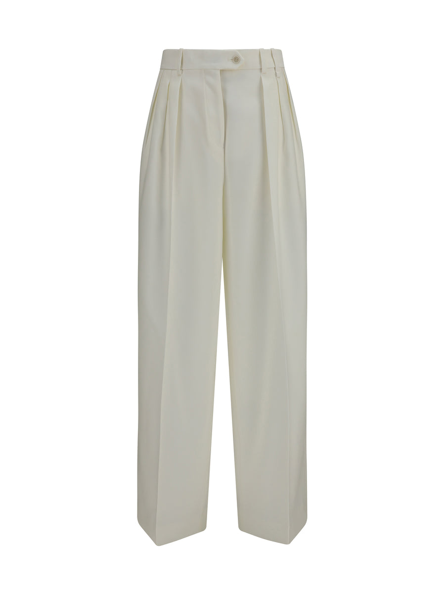 Calvin Klein 100% Merino wool trousers in white