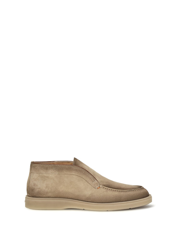 Santoni Upper: 100% suede; Sole: 100% rubber loafer in brown