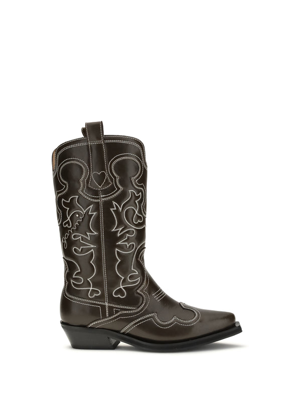 Ganni 64% Thermoplastic Polyurethane boot in green