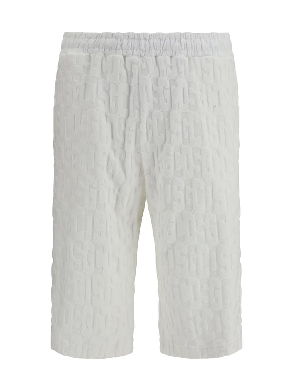 GCDS 81% Cotton bermuda shorts in white