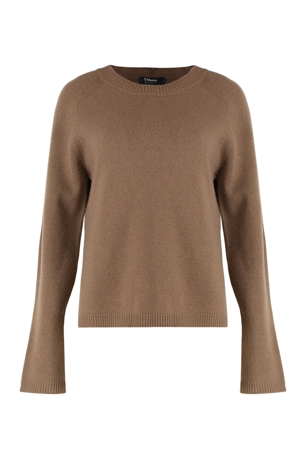 Crew Neck Wool Cashmere Sweater Camel