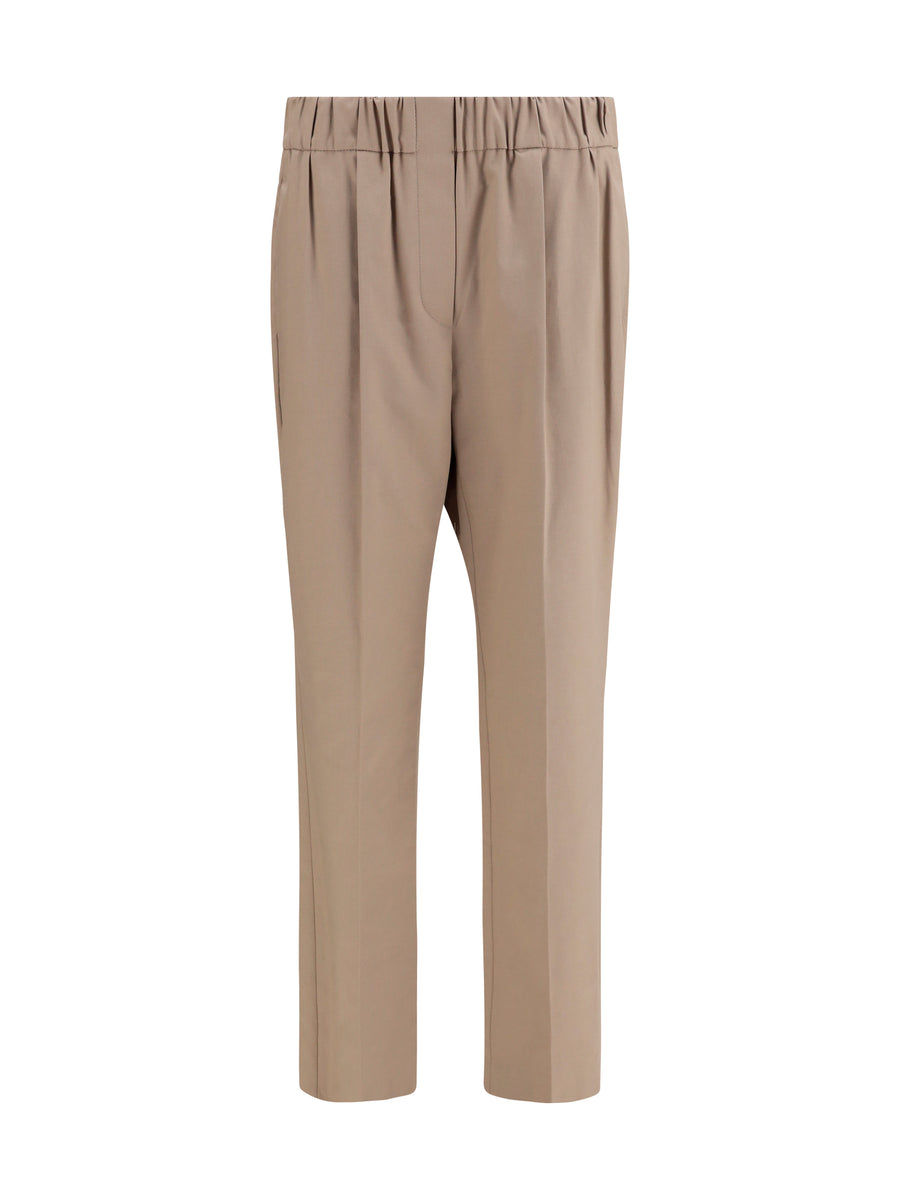 Brunello Cucinelli 97% cotton trousers in beige