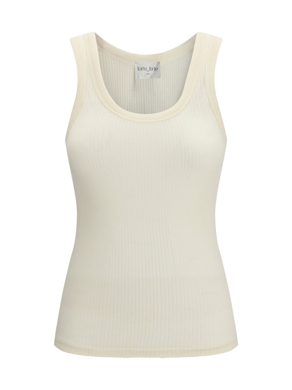 Forte_forte 80% Fleece Wool Ovis Aries tank top in beige