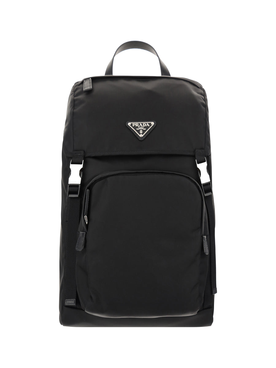 Prada 100% recycled polyamide backpack in black