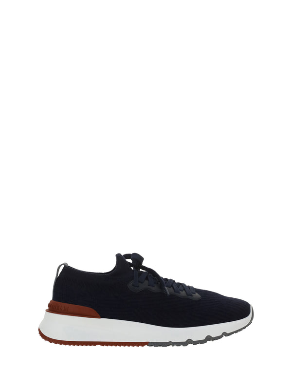 Brunello Cucinelli Upper: 100% cotton; Sole: 100% rubber sneaker in blue