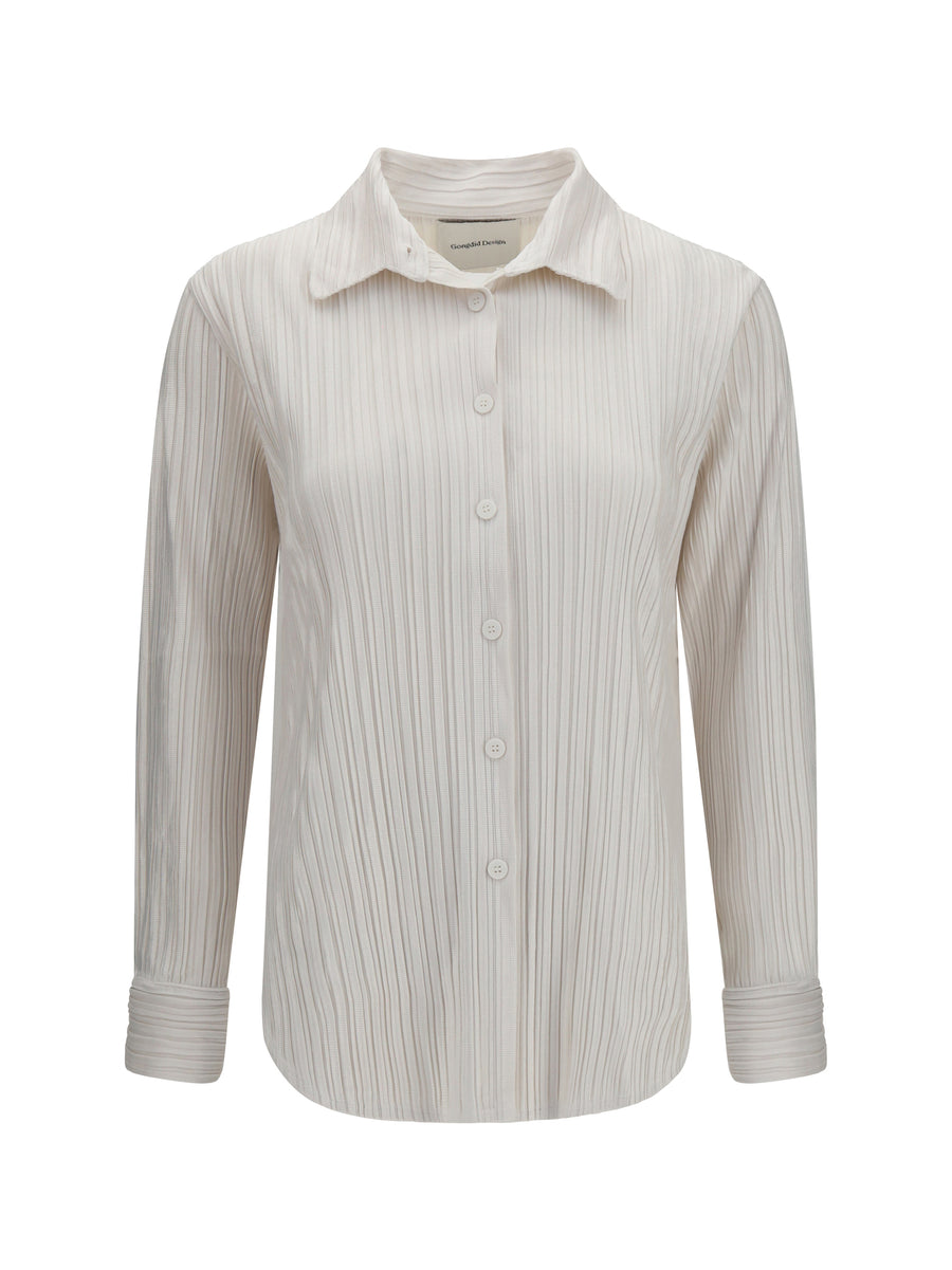 Gongdid Design 100% Polyester shirt in white