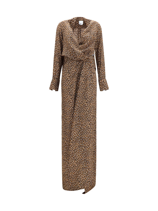 Sa Su Phi 100% silk maxi dress in brown