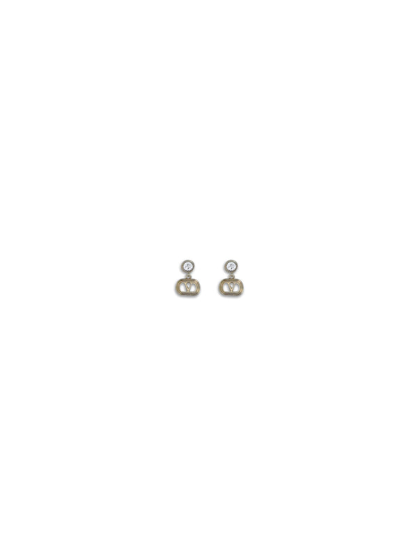Valentino Garavani Metal and Swarovski crystals earrings in gold