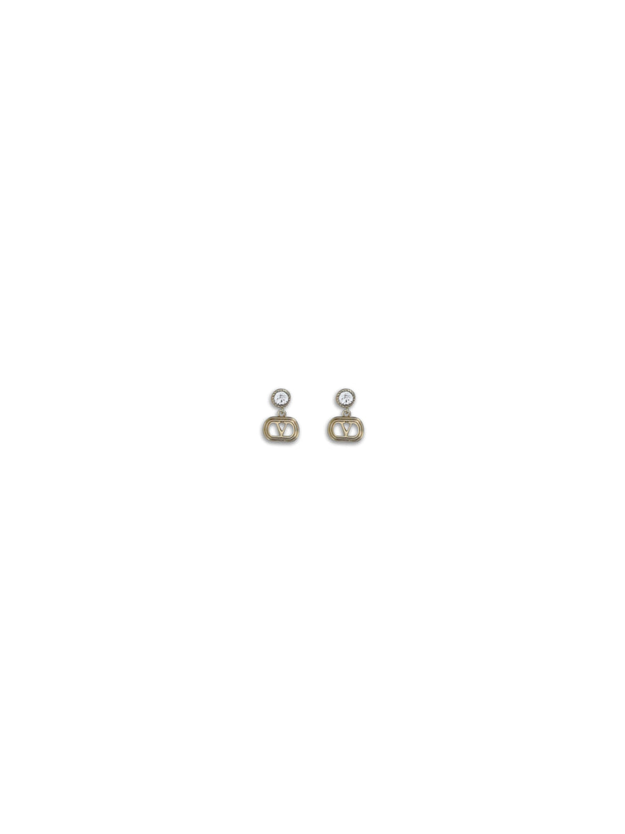 Valentino Garavani Metal and Swarovski crystals earrings in gold