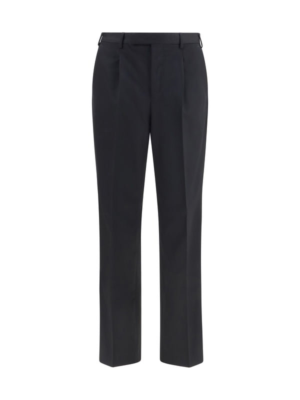 Pt Torino 100% Fleece Wool Ovis Aries trousers in black