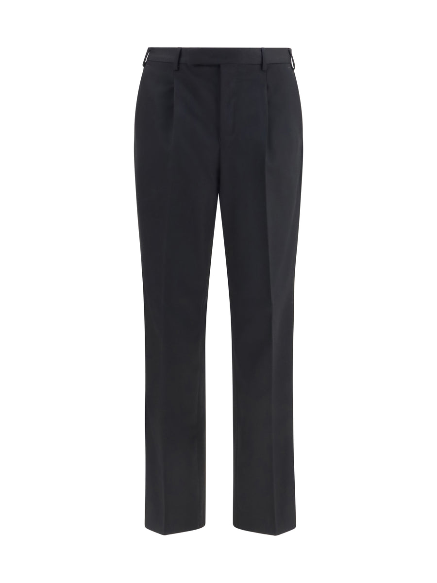 Pt Torino 100% Fleece Wool Ovis Aries trousers in black
