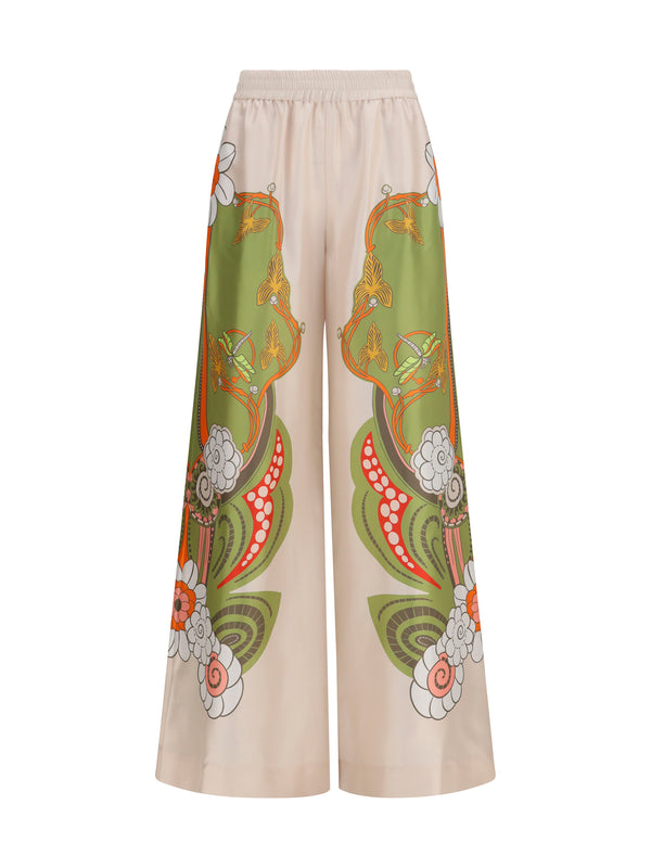 La Double J 100% Silk trousers in beige