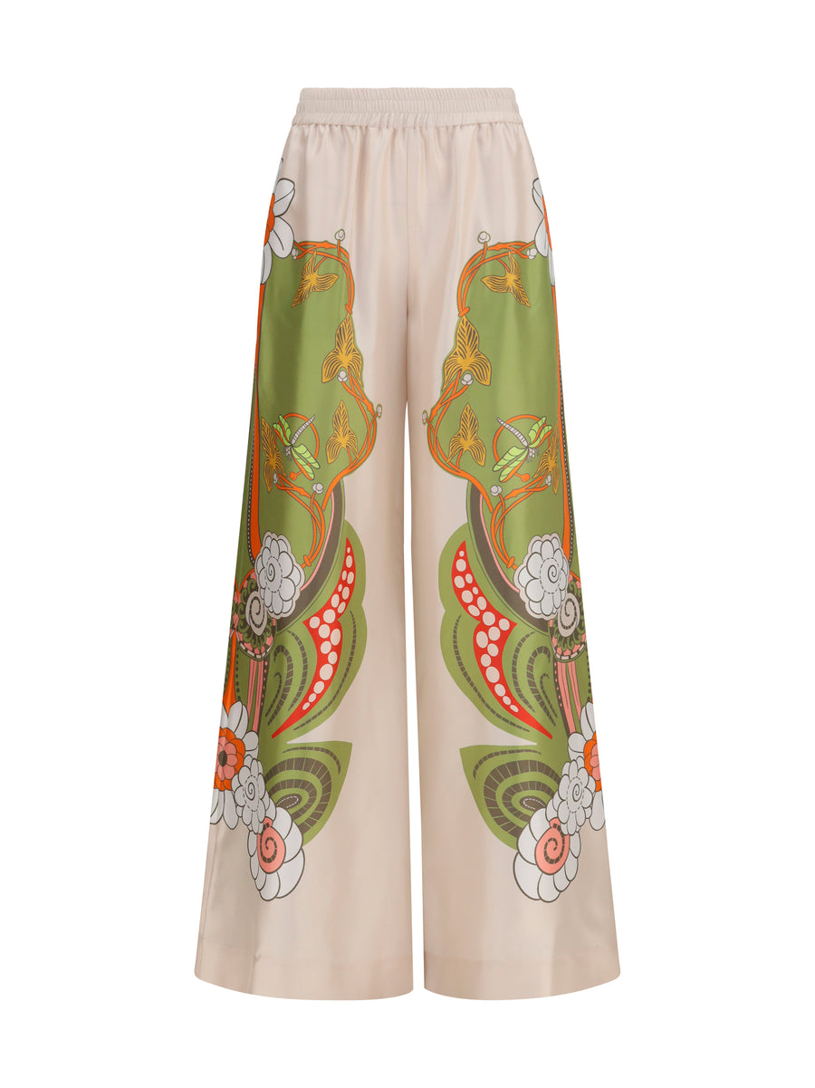 La Double J 100% Silk trousers in beige