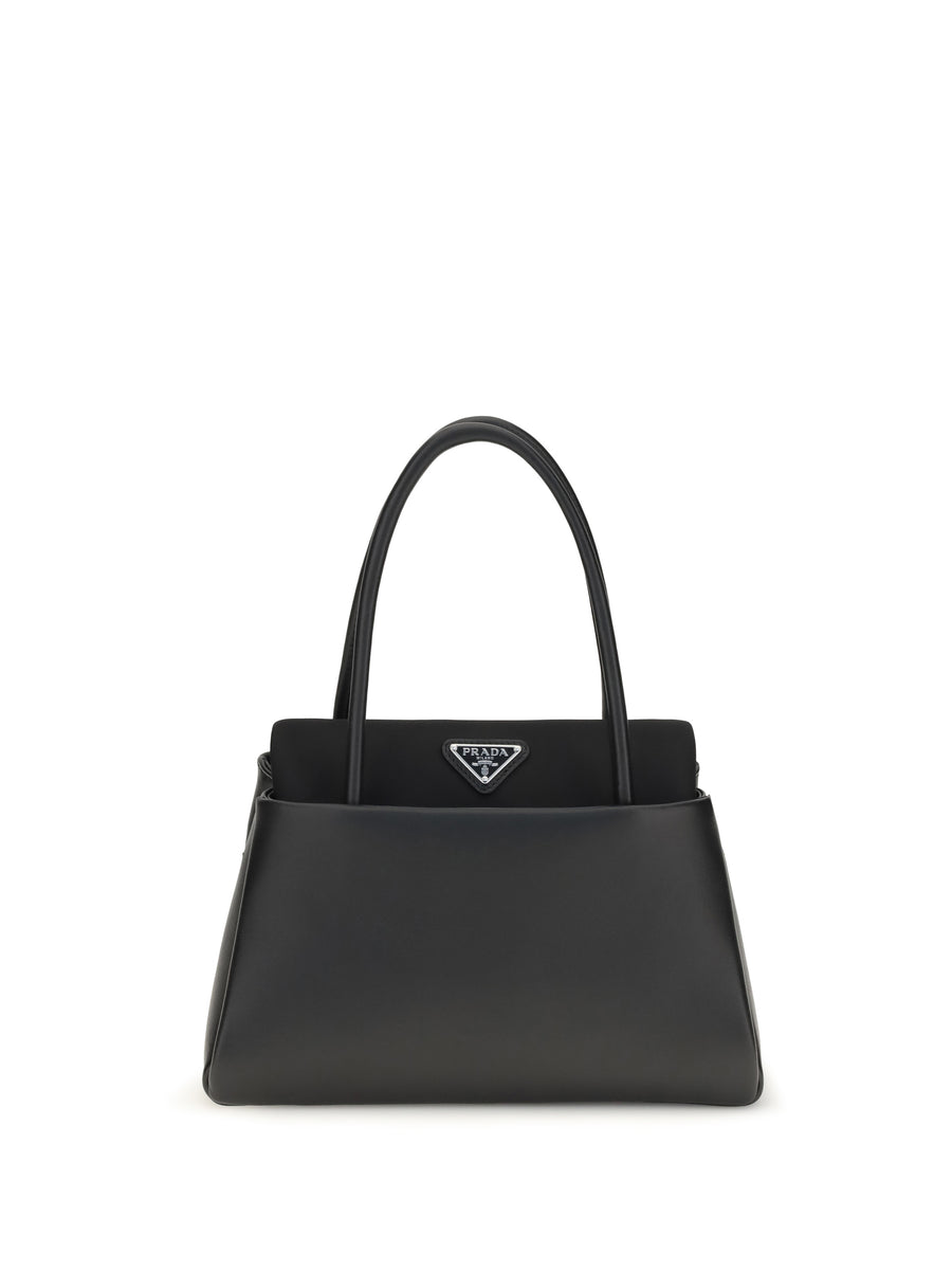 Prada 100% calf leather Bos Taurus top handle bag in black