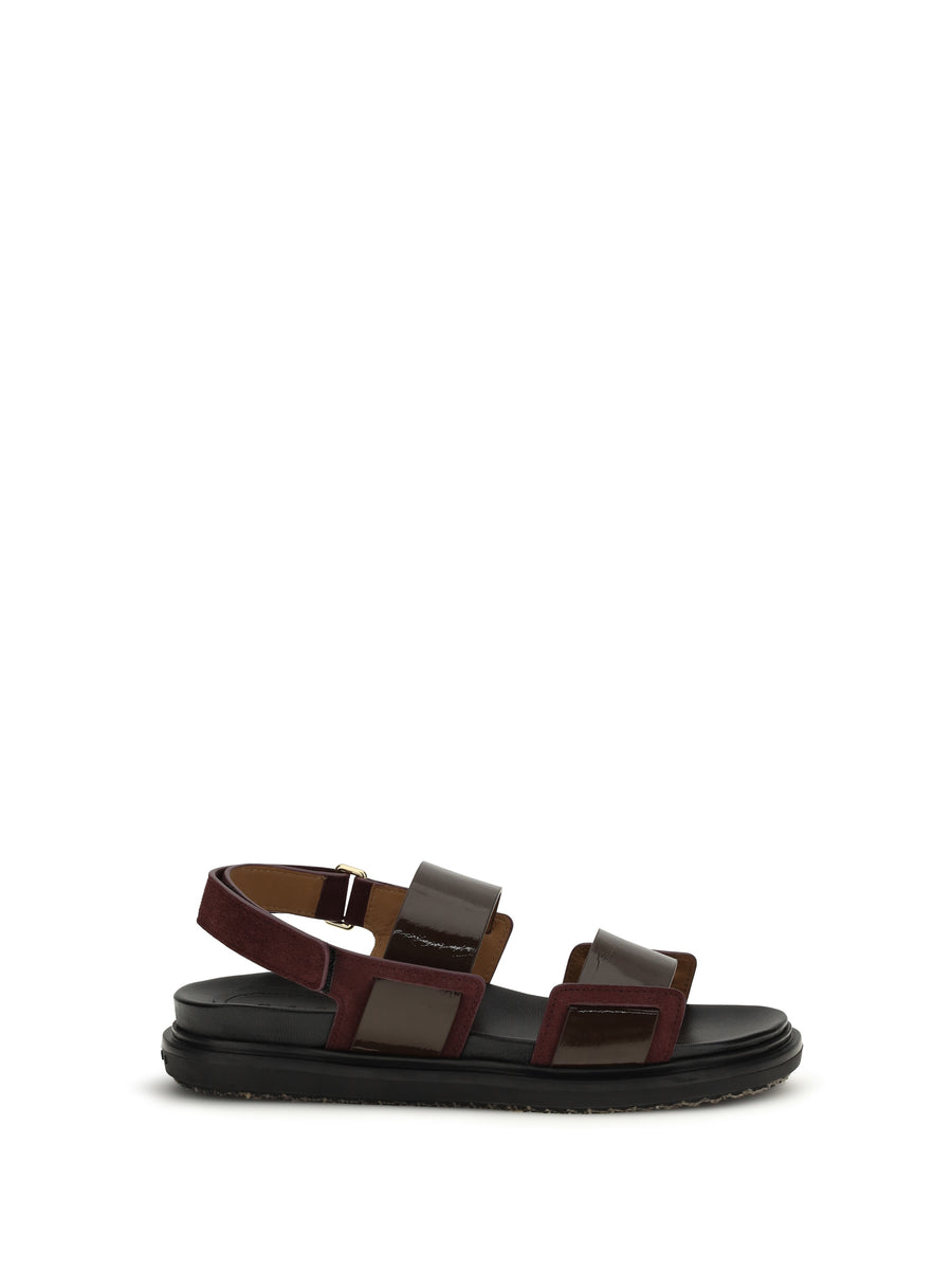 Marni Upper: 100% calf leather; Sole: 100% rubber sandal in brown