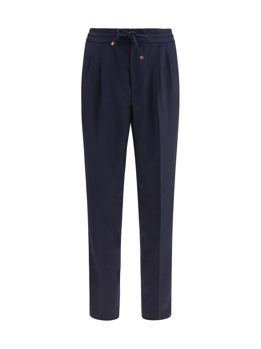 Brunello Cucinelli 100% Wool (Ovis Aries Fleece) trousers in navy