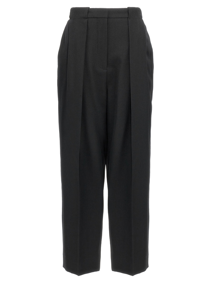 Balmain Grain de Poudre Wool Trousers — Black
