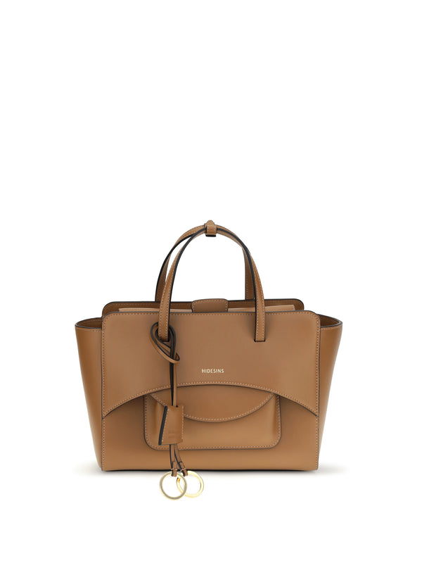 Hidesins 100% calf leather Bos Taurus top handle bag in caramel