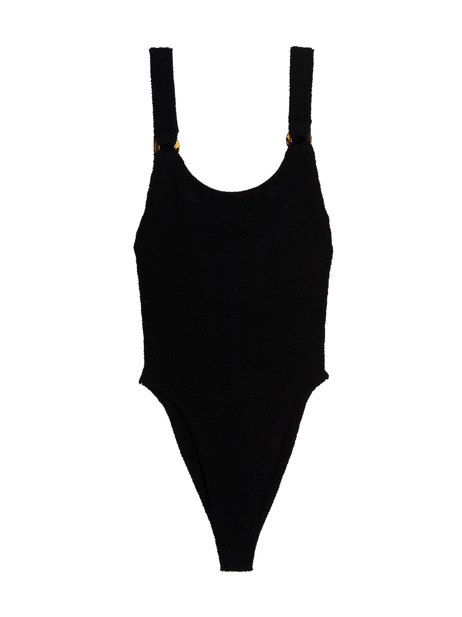 Hunza G Domino One-Piece Swimsuit — Black